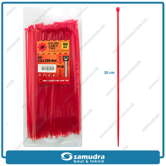 JP Kabel Ties Merah 2.5 x 200 mm - 100 pcs
