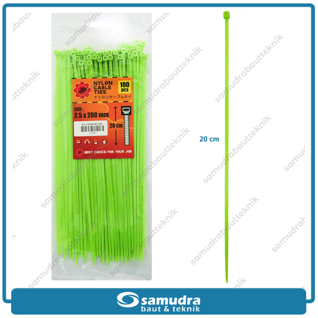 JP Kabel Ties Hijau 2.5 x 200 mm - 100 pcs