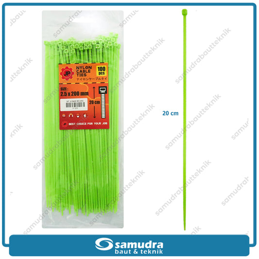 JP Kabel Ties Hijau 2.5 x 200 mm - 100 pcs