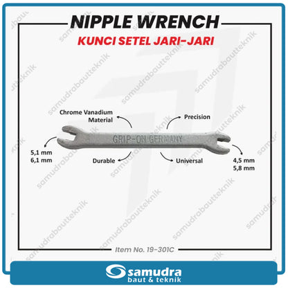 GRIPON 19-301C Kunci Jari-Jari Bengkok 4.5 x 5.1 x 5.8 x 6.1 mm / Nipple Wrench