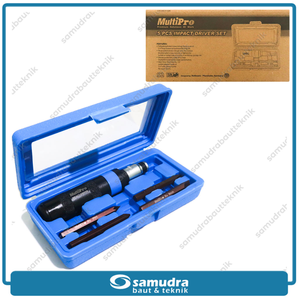 MULTIPRO 0-13110301005 Obeng Ketok Set 5 pcs Box Plastik
