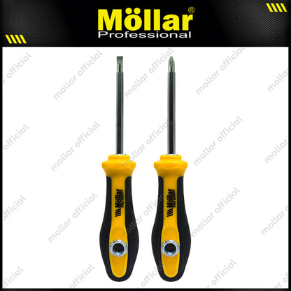 MOLLAR Obeng 3 Way Gagang Karet 145 mm