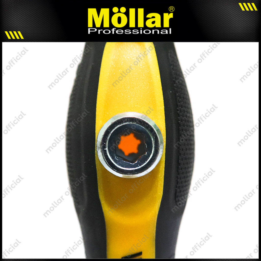 MOLLAR Obeng 3 Way Gagang Karet 145 mm